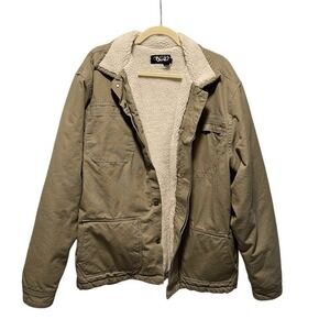 O'Neill Khaki Sherpa-Lined Canvas‎ Utility Jacket Men's Large